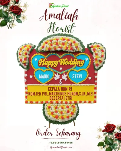 Karangan Papan Bunga Pernikahan di Tundagan